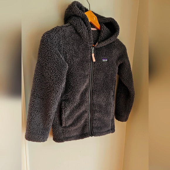 Patagonia Girls Fleece hoodie full zipper pullover Jaquet size 7/8 - Picture 2 of 14